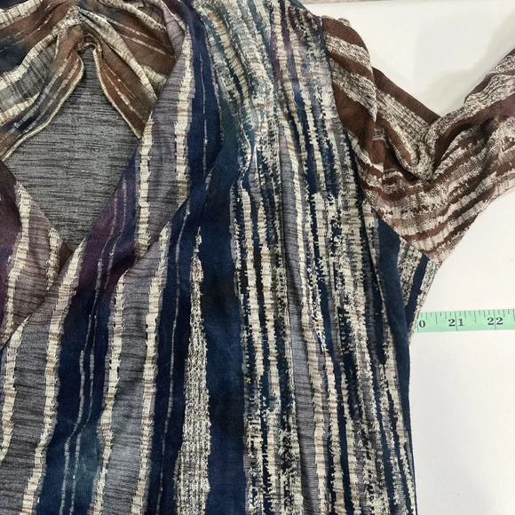 Chicos 1 Size Small Multicolor Stripe Rayon Cardigan Open Front Coverup Shawl - Picture 7 of 7